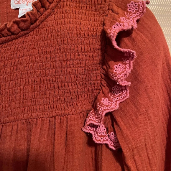 CAT & JACK~VINTAGE BLOUSE~100% COTTON~LG 10/12 - Picture 5 of 8